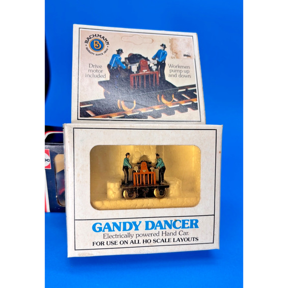 Bachmann HO Scale Powered Gandy Dancer Handcar No. 46-1202 Original Box - Picture 1 of 11